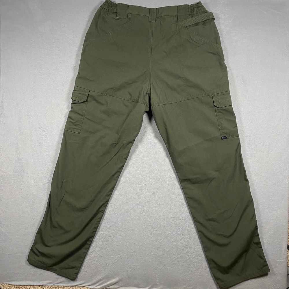 5.11 Tactical Cargo Pants Mens 38x34 Green Cotton Canvas Work Trousers 74273-190 - Picture 2 of 6